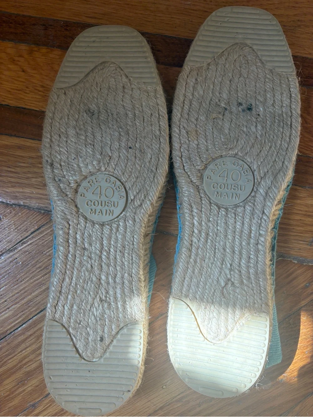 Tory Burch Turquoise Canvas Espadrilles with Orange Logo